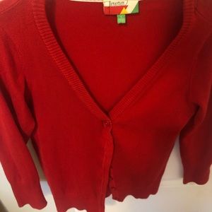Modcloth red cardigan, size Small.